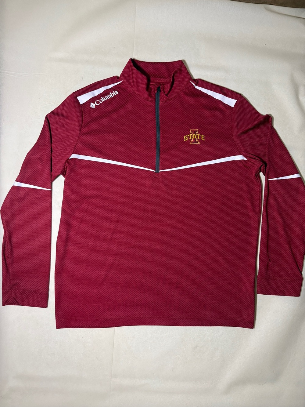 Columbia Maroon 1/4 Zip Pullover with White Accents